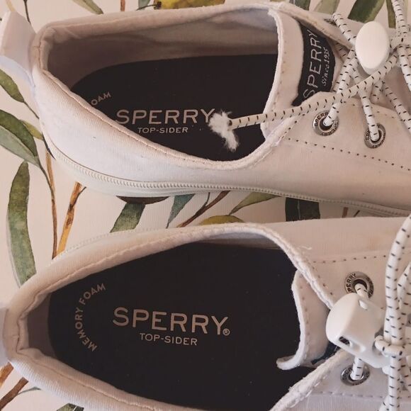 Sperry Top Siders White Canvas Sneakers - Picture 3 of 9